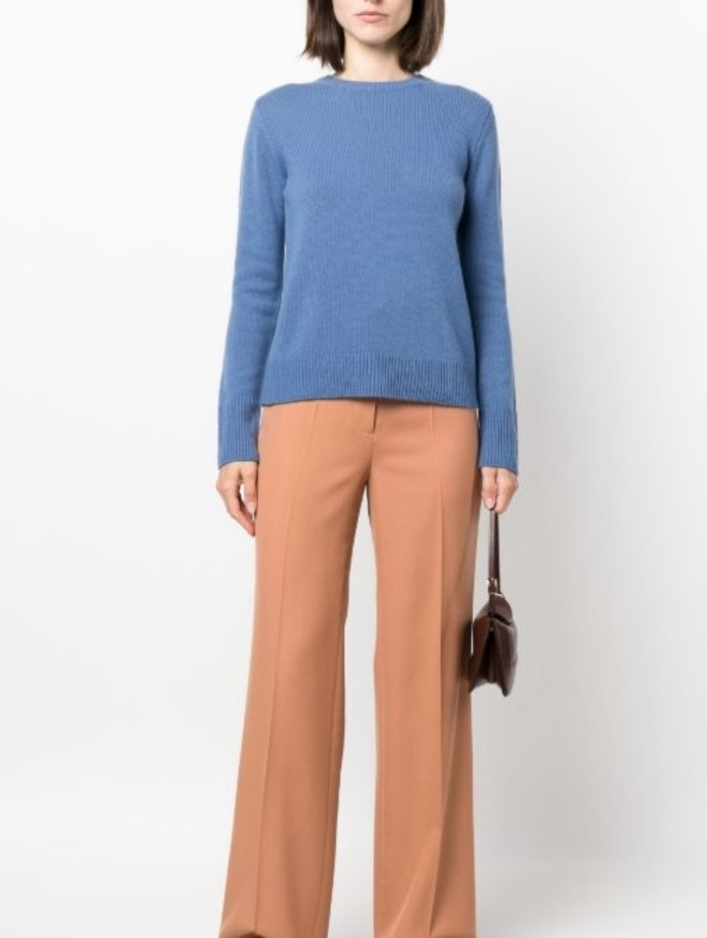 Vince knitted wool and cashmere blend Pale Blue Crewneck Sweater/jumper